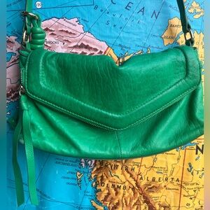 Vince Camuto Emerald Green Leather Shoulder Bag